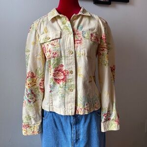 Vintage Coldwater Creek floral denim jacket